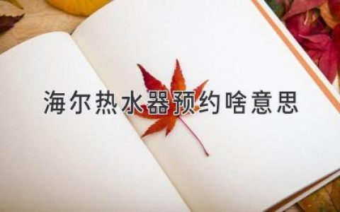 海爾熱水器預(yù)約：省心省力，熱水隨時(shí)享