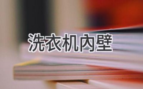 洗衣機內(nèi)壁的秘密：清潔保養(yǎng)全攻略