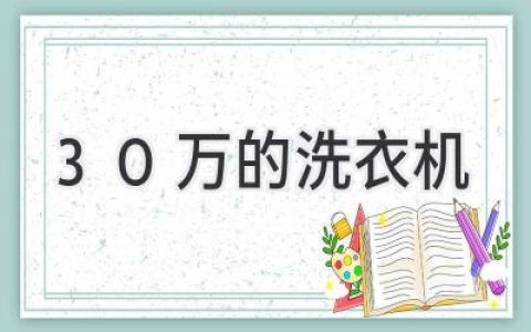 頂級(jí)家電的巔峰之作：揭秘30萬洗衣機(jī)的秘密