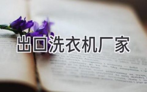 全球市場爭鋒：尋找理想的洗衣機(jī)出口合作伙伴