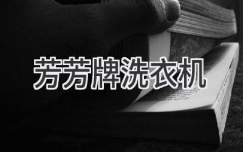 尋找高效便捷的洗滌方式？這款洗衣機值得你擁有！