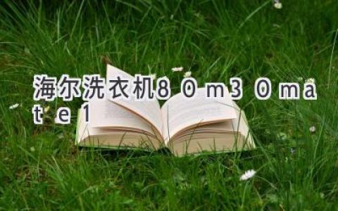 海爾洗衣機(jī)：智能科技，潔凈生活新體驗(yàn)