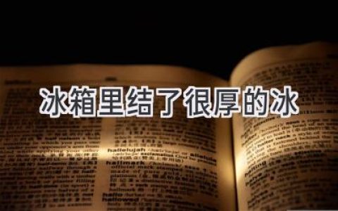 冰箱結(jié)冰厚厚的，到底是怎么回事？教你快速解決！