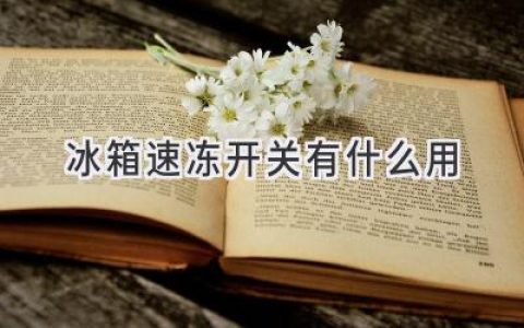 冰箱里的秘密按鈕：速凍開關(guān)的奇妙作用