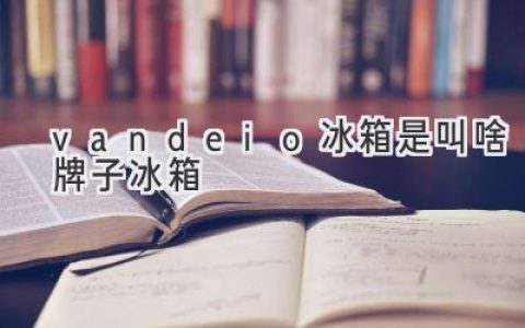 你家的“VanDeio”冰箱到底是什么牌子？