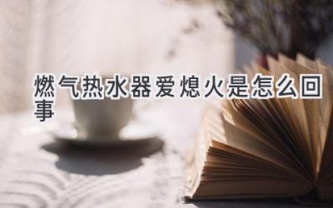 燃?xì)鉄崴黝l繁熄火？可能是這些原因在作怪！