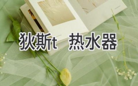 狄斯t熱水器：讓生活更舒適，更節(jié)能的秘密武器